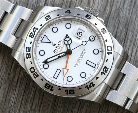 rolex 216570 explorer ii 42mm white dial|Rolex Explorer II size comparison.